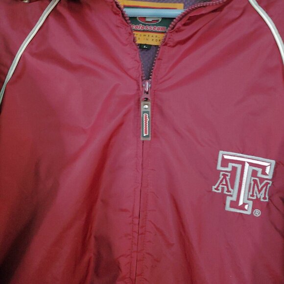 VINTAGE!! Texas A&M University  Aggie Zipper Hood Mesh Lined Windbreaker - Picture 7 of 10